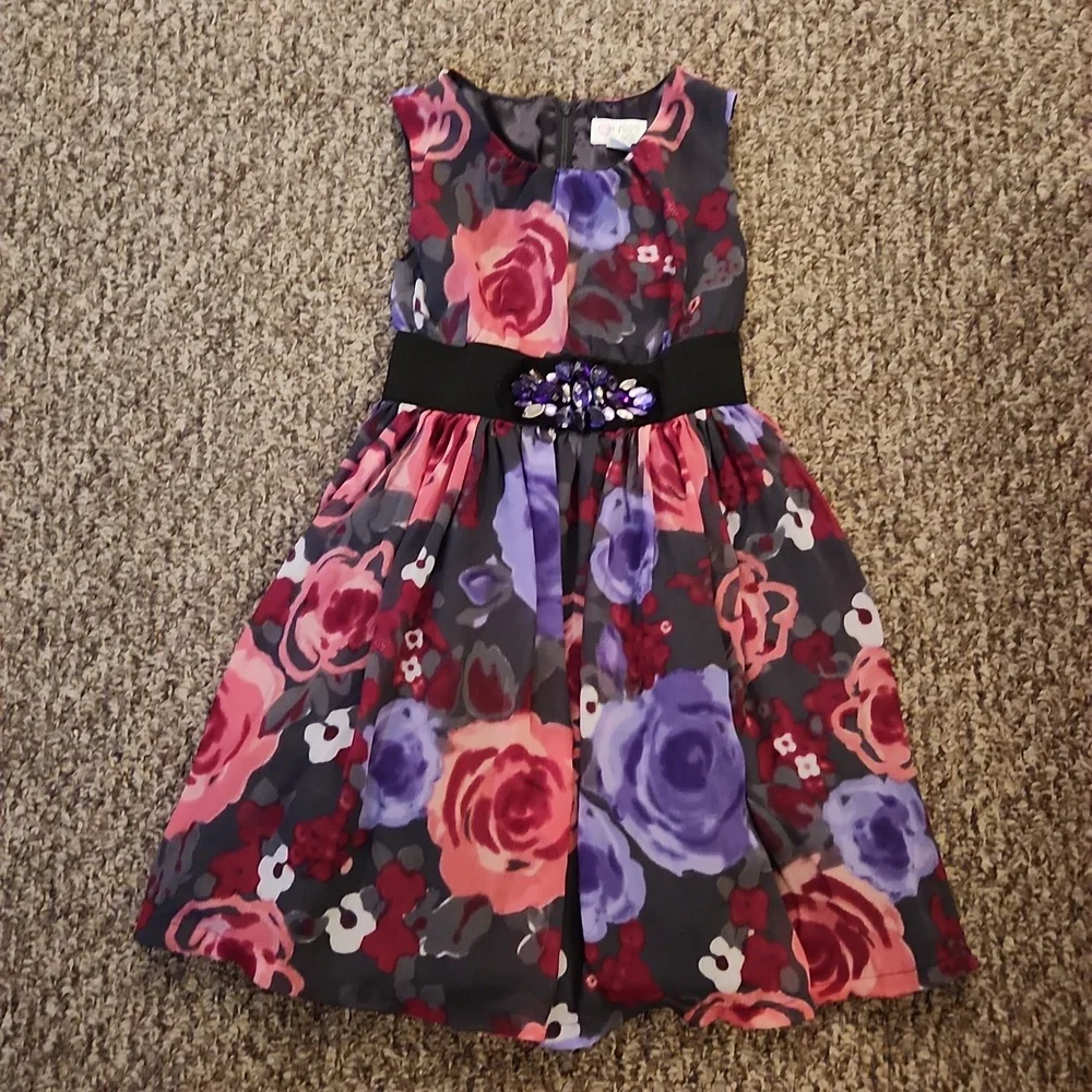 The Children's Place Floral Dress Size 6X/7 Pink/Purple